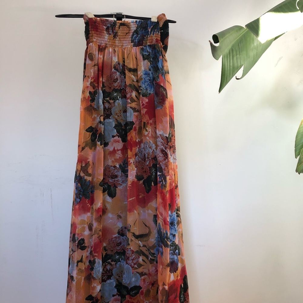 Flower print maxi dress size 32/XS - Picture 4 of 8